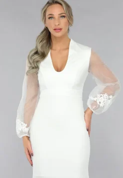 Aansluitende Trouwjurk met Chiffon Mouwen