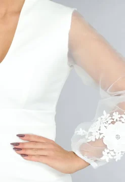 Aansluitende Trouwjurk met Chiffon Mouwen