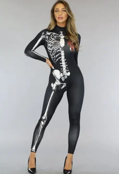 Aansluitend Skelet Jumpsuit