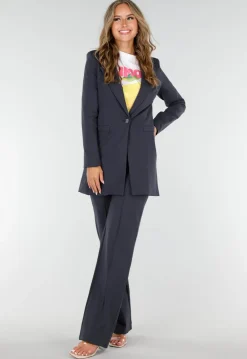 Antraciet Halflange Stretch Blazer