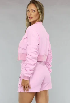 Baby Roze Co Ord Set met Bomberjack