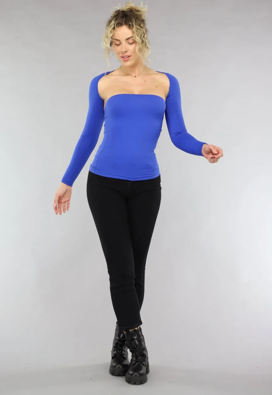 Bandeau Top met Bolero in Kobalt Blauw