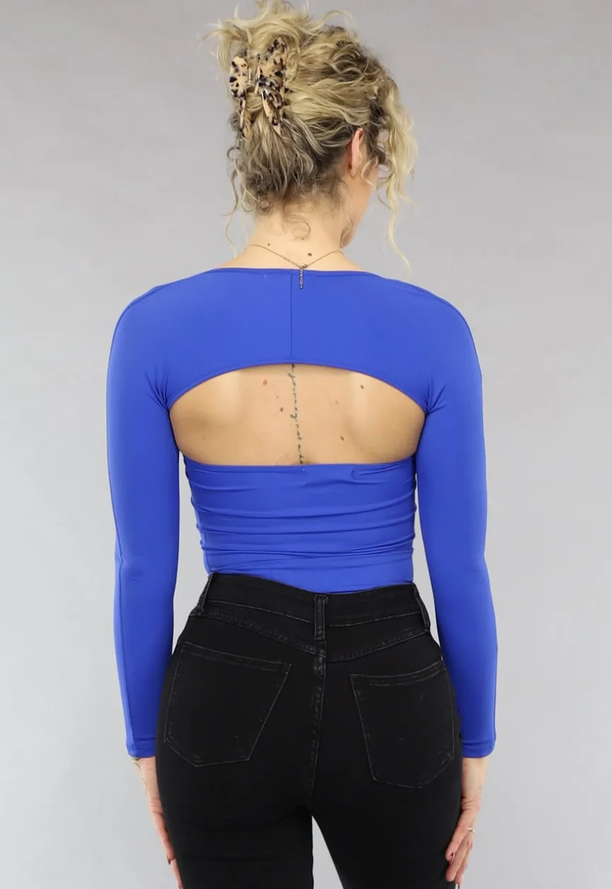 Bandeau Top met Bolero in Kobalt Blauw