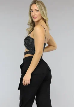 Bandeau Top met Reflecterende Print