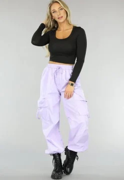 Basic Zwarte Longsleeve Crop Top