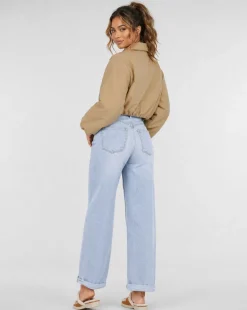 Beige Cropped Bomberjack met Ritssluiting en Ballonmouwen