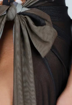 Beige en Bruin Luipaardprint Beach Mesh Cover Up