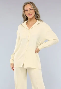 Beige Flowy Co Ord Set