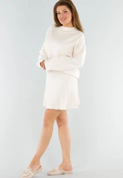 Beige Instap Slippers met Bontvoering
