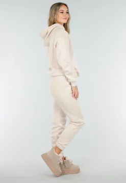 Beige Joggingpak met Hoodie