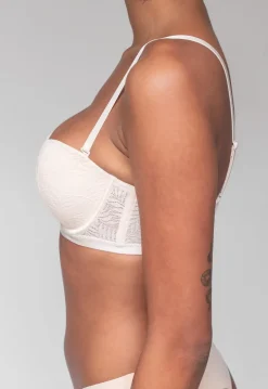 Beige Kanten Push-Up Beugel BH met Afneembare Bandjes