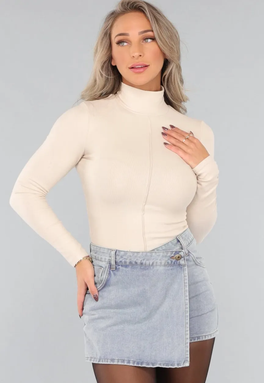 Beige Ribstof Coltrui