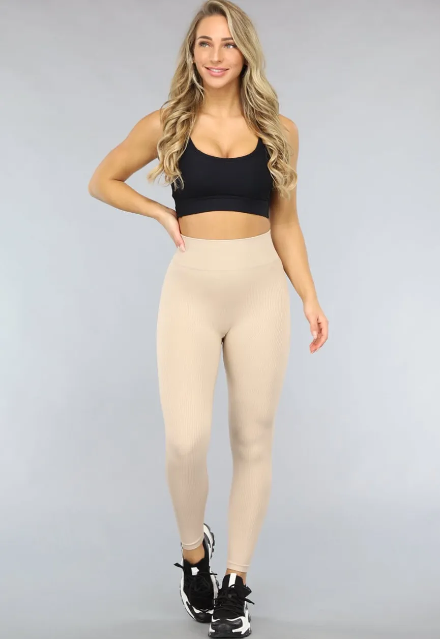 Beige Ribstof Hardlooplegging