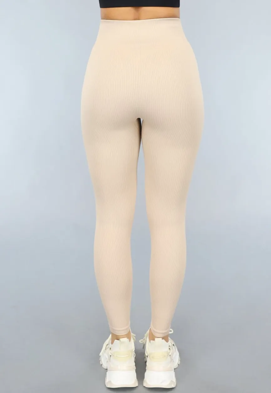 Beige Ribstof Hardlooplegging