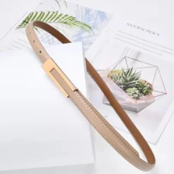 Beige Riem met Gouden Detail