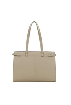 Beige Shopper met Dubbele Schouderhengsels