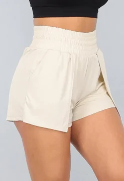 Beige Sportshort met Binnenbroekje