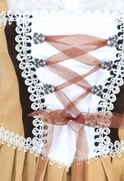 Beige Suèdelook Kostuum met Dirndl Jurk