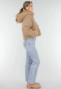 Beige Teddy Jas met Afneembare Capuchon