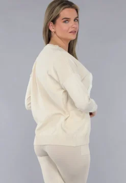 Beige Zachte Matching Stretch Set met Teddy Borduursel