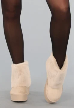 Beige Zachte Overslag Laarsjes