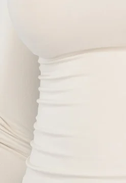 Beige Zachte Turtleneck Top met Lange Mouwen