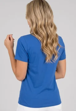 Blauw Basic T-Shirt met Lichte Stretch