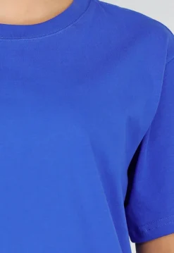 Blauw Basic T-Shirt met Ronde Hals en Korte Mouwen