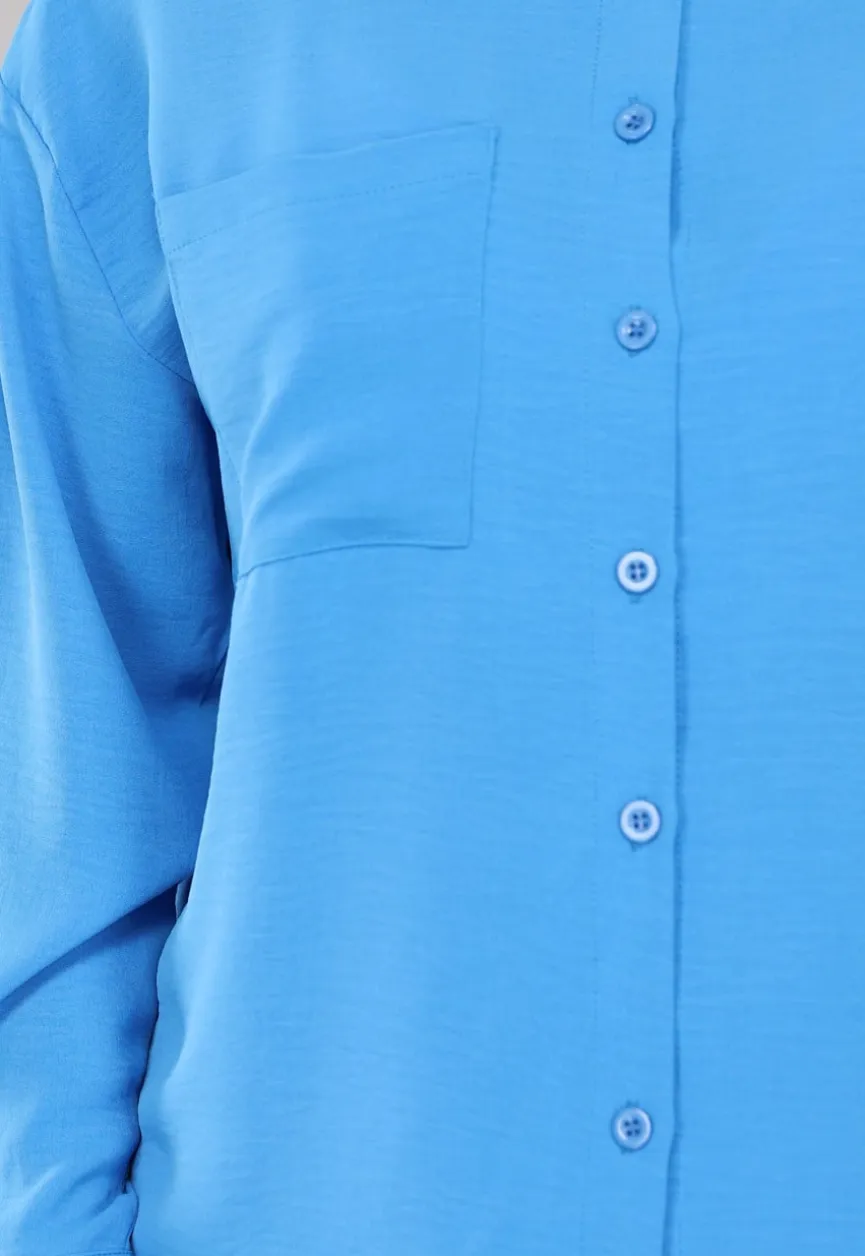 Blauwe Co Ord Set met Blouse