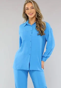 Blauwe Co Ord Set met Blouse