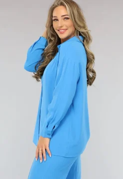 Blauwe Co Ord Set met Blouse