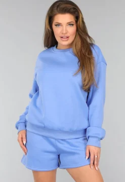 Blauwe Fleece Two Piece met Short
