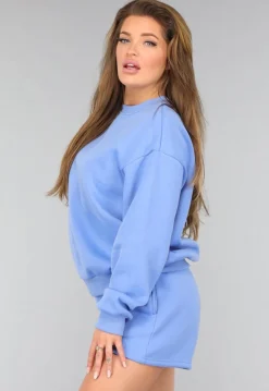 Blauwe Fleece Two Piece met Short