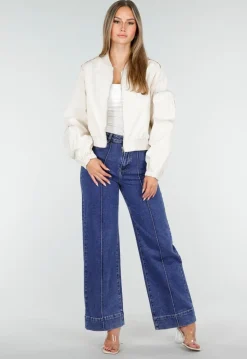Blauwe Jeans met Stretch en Rechte Pijpen