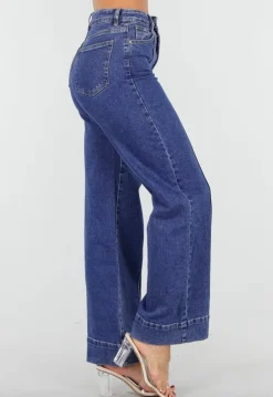 Blauwe Jeans met Stretch en Rechte Pijpen
