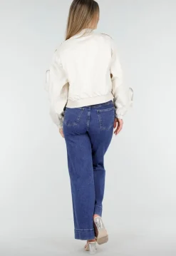 Blauwe Jeans met Stretch en Rechte Pijpen