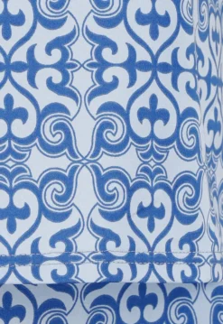 Blauwe Mouwloze Stretch Top met Schoudervullingen