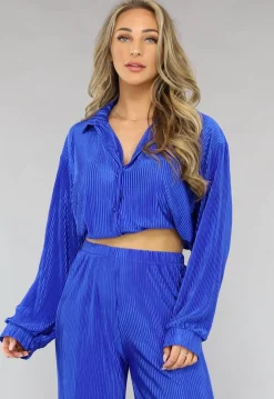 Blauwe Rib Co Ord Set
