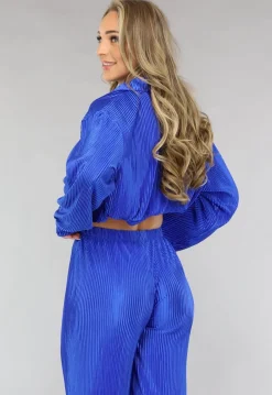 Blauwe Rib Co Ord Set