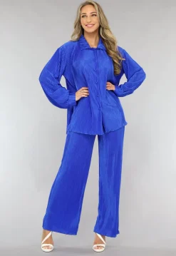 Blauwe Rib Co Ord Set