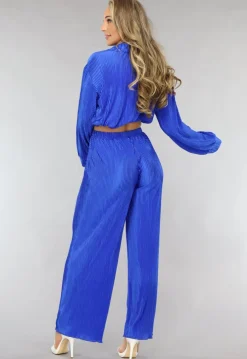 Blauwe Rib Co Ord Set