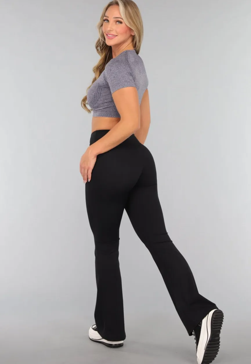 Blauwe Sporttop met Korte Mouwen