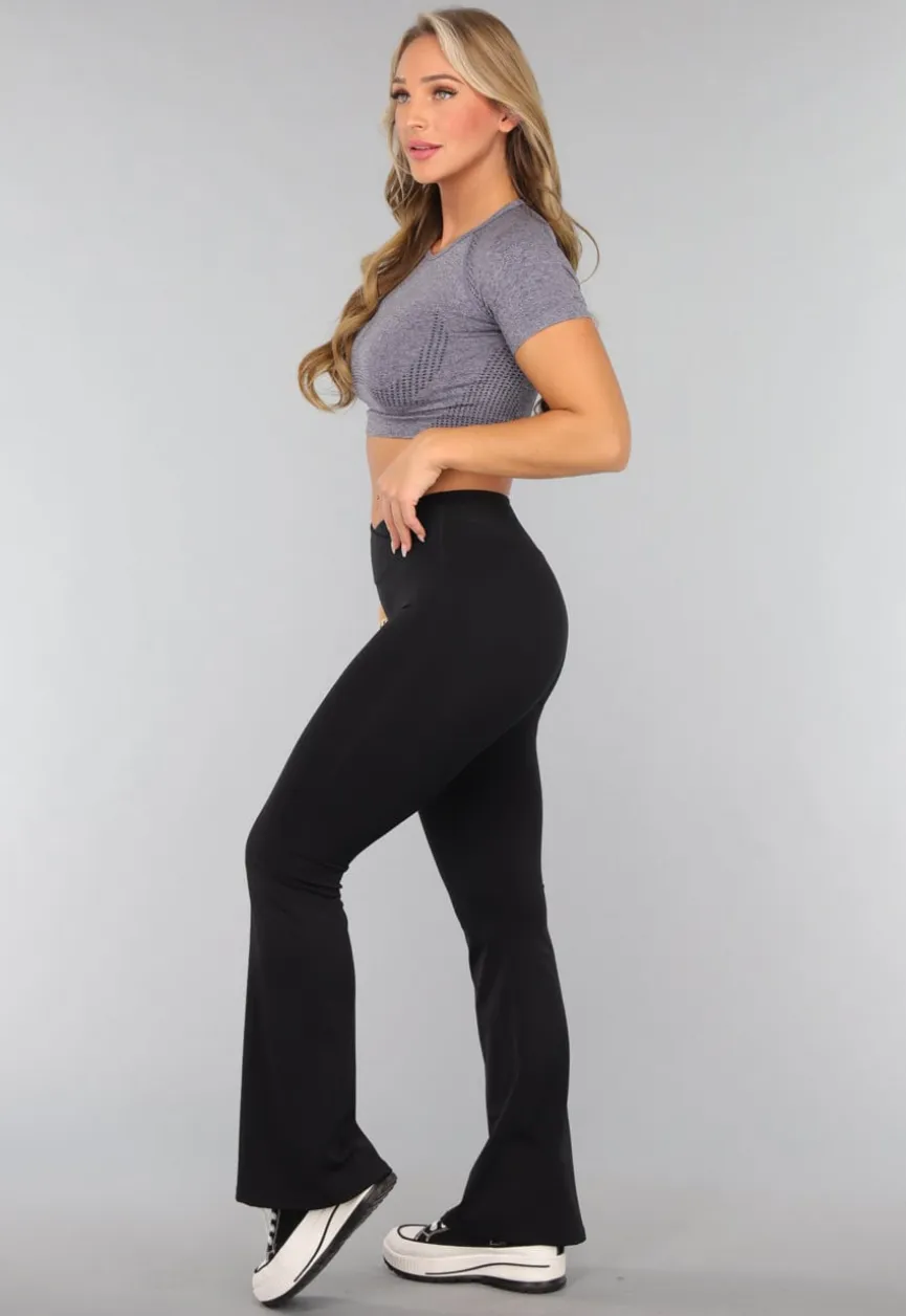 Blauwe Sporttop met Korte Mouwen