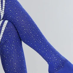 Blauwe Strass Sokken met Witte Strepen