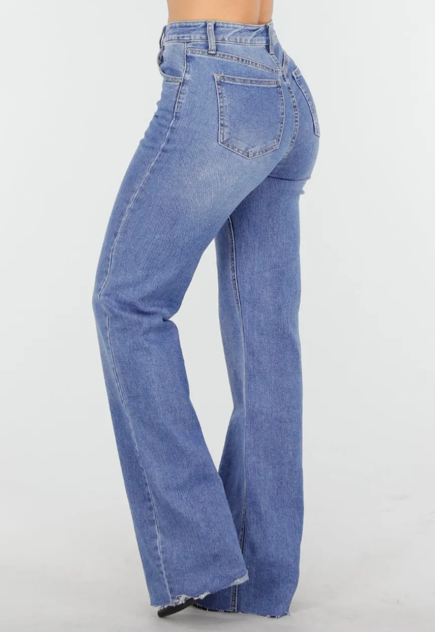 Blauwe Tall Straight Leg Stretch Jeans met Rechte Pijpen