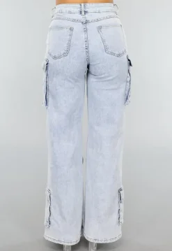 Blauwe Wide Leg Carpenter Broek
