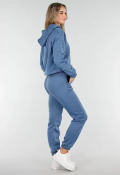 Blauw Joggingpak met Capuchon en Trekkoord