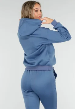 Blauw Joggingpak met Capuchon en Trekkoord