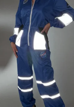 Blauw NASA Astronaut Kostuum met Patches en Reflecterende Strepen