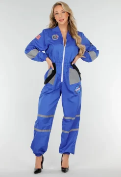 Blauw NASA Astronaut Kostuum met Patches en Reflecterende Strepen